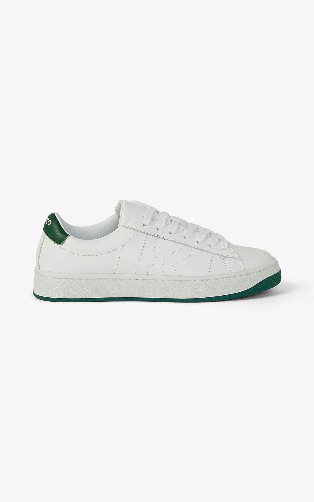 Kenzo Kourt K Logo Læder Sneakers Dame - Grøn DK-725915